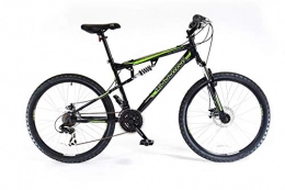 Muddyfox Mountain Bike Muddyfox Unisex's Livewire Dual Suspension 21 Speed Mountain Bike, Black / Green, 26 Inch