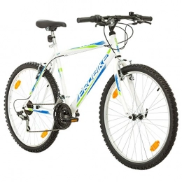 Multibrand Distribution Mountain Bike Multibrand, PROBIKE PROBIKE 26, 26x19 480mm, 26 inch, Mountain Bike, 18 speed, Mudgard Set, For Men, Black Gloss (White (Shimano))