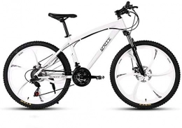 Mzq-yq Mountain Bicycle, High-Carbon Steel Frame Fat Tire Mountain Trail Bike, Men's Womens Hardtail Mountain Bike,White,27speed