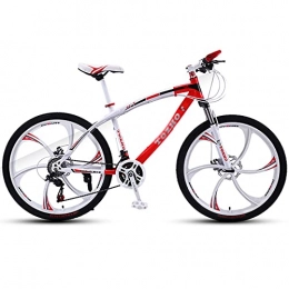 N / B Mountain Bike N / B Dual Suspension Mountain Bike with Adjustable Seat, Dual Disc Brake Mountain Bicycle 26 Inches Wheels 27 Speed, for Adults Outdoor Riding