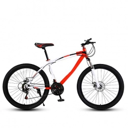 ndegdgswg Mountain Bike ndegdgswg Mountain Bike, Student Adult Variable Speed Bicycle 24 Inch Dual Disc Brake Dual Shock Absorber Ultralight Bike 24inches30speed Curvedbeamwhiteredspokewheel