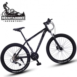 NENGGE Bike NENGGE 27.5 Inch Mountain Bikes for Men Women, Adults Anti-Slip All Terrain Hardtail Mountain Bicycle with Front Suspension, Hydraulic Disc Brake & Adjustable Seat, Black Silver, 30 Speed