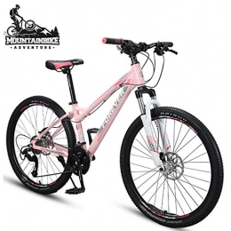 NENGGE Mountain Bike NENGGE Adult Hardtail Mountain Bikes with Front Suspension for Women, 26 Inch Girls Mountain Trail Bicycle, Dual Hydraulic Disc Brake Road Bike, Adjustable Seat, Pink, 27 Speed