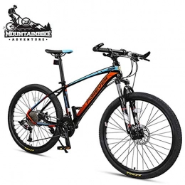 NENGGE Bike NENGGE Adults Mountain Bikes with Front Suspension, 33 Speed Hardtail Mountain Trail Bicycle for Men / Women, Adjustable Seat & Hydraulic Disc Brake, Red Blue, 26 Inch