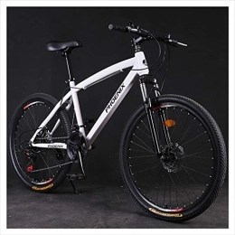NENGGE  NENGGE Hardtail Mountain Bike 26 Inch for Adults Women, 21 / 24 / 27 Speed Girls Mountain Bicycle with Mechanical Disc Brakes, All Terrain Trail Bikes, High Carbon Steel Frame, White, 24 Speed