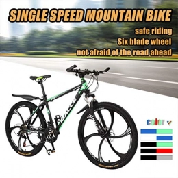 nobran Bike nobran Mountain Bike, 26 in Mountain Bike Multiple Colors High Carbon Steel Racing Outdoor Cycling Shock Absorption (26'', 21 Speed) (Blue)