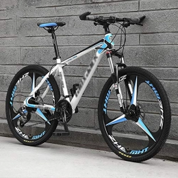 Nologo Blue White Knight 26 Inch Cross-country Mountain Bike, High-carbon Steel Hardtail Mountain Bike, Mountain Bicycle With Front Suspension Adjustable Seat (Color : 21 speed)