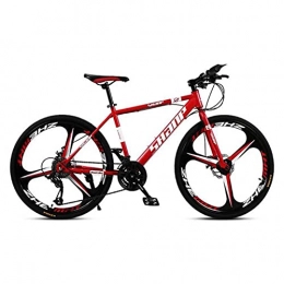 NoMI Red Mountain Bike 24 Inch-27 Speed Off-Road Mountain Bike for Adult Men And Women Double Disc Brake Beach Snowmobile Bicycle Lightweight MTB Men