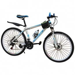 BWJL Bike Non-Slip Variable Speed Mountain Bikes, Single Mountain Bike Positioning Talon Bike, Safe And Sensitive Braking Bicycle, blue White, 24 inches