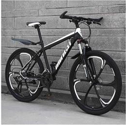 Nwn Mountain Bike Nwn 24 Inch Mountain Bikes, Mens Women Carbon Steel Bicycle, 30-Speed Drivetrain All Terrain Mountain Bike with Dual Disc Brake (Color : 24 Speed, Size : Black 6 Spoke)