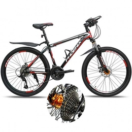 NYANGLI Bike NYANGLI 26In Mountain Bike, Unisex Outdoor Carbon Steel Bicycle, Full Suspension MTB Bikes, Double Disc Brake Bicycles, Shock Absorber, Red, 26inch / 27speed