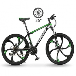 NYANGLI Bike NYANGLI Mountain Bike, 6-Spoke Double Brake Bicycle, Shock-Absorbing Off-Road Racing Bike, Student Variable Speed Off-Road Double Cycling for Adult And Teen, Green, 26inch / 24speed