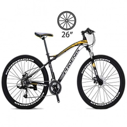 NYANGLI Bike NYANGLI Mountain Bike, Double Brake Bicycle, Shock-Absorbing Off-Road Racing Bike, 26-Inch Student Variable Speed Off-Road Double Cycling for Adult And Teen, Yellow, 26inch / 27speed