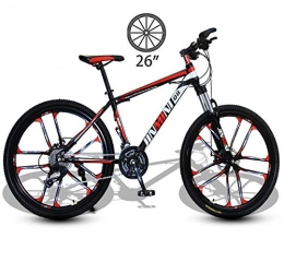 NYANGLI Bike NYANGLI Mountain Bike, Girl's Outdoor Carbon Steel Double Brake Bicycle, 26-Inch Student Variable Speed Off-Road Double Shock Sports Cycling, 21 / 24 / 27Speed, A, 24speed