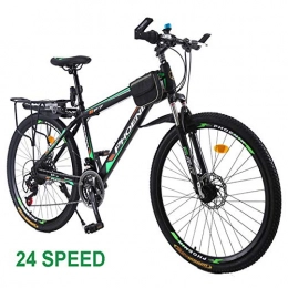 NYANGLI Mountain Bike NYANGLI Mountain Bike, Mountain Off-Road Bicycle Men And Women Variable Speed Lightweight Bicycle Shock Absorption Student, Lockable Bold And Long Front Fork, Green, 26inch / 24speed
