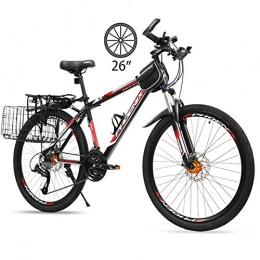 NYANGLI Bike NYANGLI Teen Mountain Bike, Double Brake Bicycle, Shock-Absorbing Off-Road Racing Bike, 26-Inch Student Variable Speed Off-Road Double Cycling for Men And Women, Red, 27 speed