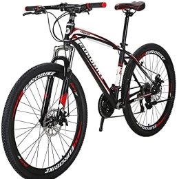 EUROBIKE Mountain Bike OBK 27.5” Mountain Bike 21 Speed Bicycle Disc Brakes Adult Bikes for Men Women… (Aluminium Rims Red)