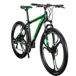EUROBIKE Mountain Bike OBK X9 29er Mens Mountain Bike 29 Inch wheels Aluminum Frame 21 Speed Dual Disc Brakes Front Suspension Bicycle for Men (3 Spoke Mag wheels Green)
