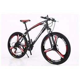Mnjin Mountain Bike Outdoor sports 26" Mountain Bike Lightweight High-Carbon Steel Frame Front Suspension Dual Disc Brakes 21-30 Speeds Unisex Bicycle MTB