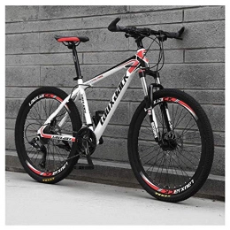 Mnjin Bike Outdoor sports Front Suspension Mountain Bike 30 Speed Bicycle 26" Mens Bikes Oil Brakes MTB, White