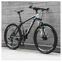 Mnjin Mountain Bike Outdoor sports Mountain Bike 24 Speed 26 Inch Double Disc Brake Front Suspension High-Carbon Steel Bikes, Black