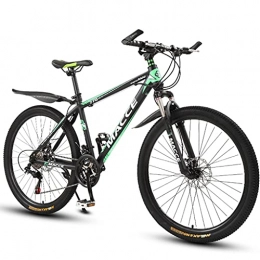 AEF Bike Outroad Mountain Bike 26Inch, Double Disc Brake Suspension Fork Anti-Slip Bikes, for Adult Or Teens, 21speed Green