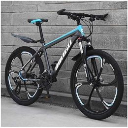 PARTAS Bike PARTAS A Healthy Trip, 26 Inch Men's Mountain Bikes, High-carbon Steel Hardtail Mountain Bike, Mountain Bicycle with Front Suspension, Travel Convenience (Color : 30 Speed, Size : Cyan 6 Spoke)