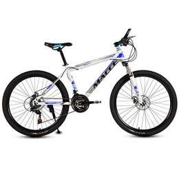 peipei Bike peipei 26 Inch Mountain Bike 27 / 30 Speed Steel Frame Bicycle Front And Rear Mechanical Disc Brake-White and blue C_27