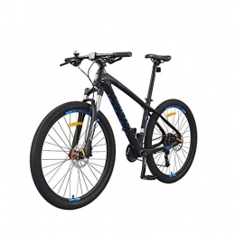 peipei Mountain Bike peipei 27.5 Inches Mountain Bike Male Carbon Fiber Frame Double Disc Brake Spring Fork Suitable For 162-195cm-Black Blue_26*21(185-195cm)