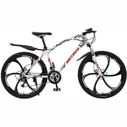 PhuNkz Mountain Bike PhuNkz 26 inch Mountain Bike for Men Women, Lightweight Aluminum Alloy Full Frame, 21 / 24 / 27 Speed Gears with Double Suspension and Disc Brakes / White / 24 Speed