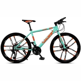 PhuNkz Bike PhuNkz 26 Inches Mountain Bike for Men and Women 21 / 24 / 27 / 30 Speed Suspension Fork Anti-Slip Bicycle with Dual Disc Brake and High Carbon Steel Frame / Green / 21 Speed