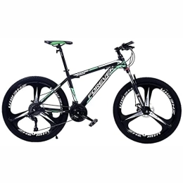 PhuNkz Mountain Bike PhuNkz Mountain Bikes for Adults High-Carbon Steel Frame Bikes, 21-30 Speed 26 Inches Wheels Gearshift, Front and Rear Disc Brakes Bicycle / Green / 24 Speed
