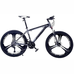 PhuNkz Mountain Bike PhuNkz Mountain Bikes for Adults High-Carbon Steel Frame Bikes, 21-30 Speed 26 Inches Wheels Gearshift, Front and Rear Disc Brakes Bicycle / Grey / 27 Speed