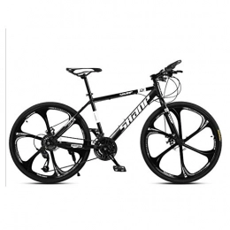 POOL Mountain Bike Pool Mountain Bike Bicycle 26 Inch Double Disc Brake One Wheel Off-Road Speed Shift Male And Female Student Bicycle (Six Knife Black), 21 speed
