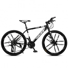 POOL Mountain Bike Pool Mountain Bike Bicycle 26 Inch Double Disc Brake One Wheel Off-Road Speed Shift Male And Female Student Bicycle (ten knife black), 21 speed