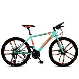 POOL Mountain Bike Pool Mountain Bike Bicycle 26 Inch Double Disc Brake One Wheel Off-Road Speed Shift Male And Female Student Bicycle (Ten Knife Cyan-Blue), 24 speed