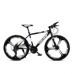 POOL Mountain Bike Pool Mountain Bike Bicycle 26 Inch Double Disc Brake One Wheel Off-Road Speed Shift Male And Female Student Bicycle (Three knife black), 30 speed