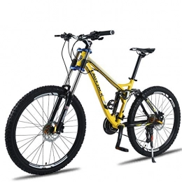 POOL Bike Pool Off-road aluminum alloy variable speed bicycle soft tail car 24 / 27 speed down mountain bike double oil disc brake shock absorber bicycle (yellow), 27 speed top