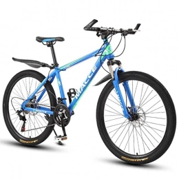 BaiHogi Bike Professional Racing Bike, Mountain Bike, 26 inch Women / Men MTB Bicycles Lightweight Carbon Steel Frame 21 / 24 / 27 Speeds Front Suspension / White / 27Speed (Color : Blue, Size : 21Speed)
