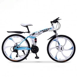 PYROJEWEL Bike PYROJEWEL Mountain Bike Folding Bikes, 27Speed Double Disc Brake Full Suspension AntiSlip, OffRoad Variable Speed Racing Bikes for Men And Women Outdoor sports (Color : B2)