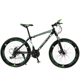 QCLU Bike QCLU 26 Inch Adult Mountain Double Disc Brake, Adult MTB, Bicycle with Adjustable Seat, High- Carbon Steel Mountain Trail (Color : Green)