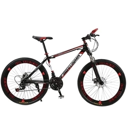 QCLU Mountain Bike QCLU 26 Inch Bike Carbon-rich Strong Strong Steel, Suitable From Front and Rear Disc Brakes, Full Suspension, Boys-men Bike, With Front And Rear Fenders (Color : Red)