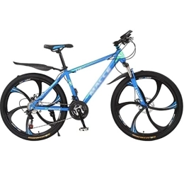 QCLU Mountain Bike QCLU Carbon-rich Steel Strong 26 Inch Mountain Bike Fully, Suitable from 160 Cm-180cm, Disc Brakes Front and Rear, Full Suspension, Boys-men Bike, With Front and Rear Fender (Color : Blue)
