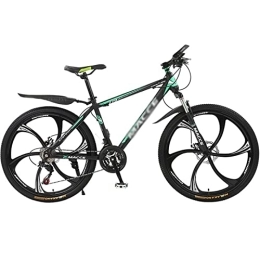 QCLU Bike QCLU Carbon-rich Steel Strong 26 Inch Mountain Bike Fully, Suitable from 160 Cm-180cm, Disc Brakes Front and Rear, Full Suspension, Boys-men Bike, With Front and Rear Fender (Color : Green)