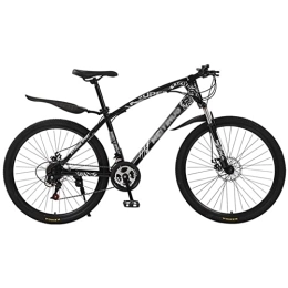 QCLU Mountain Bike QCLU Mountain Bikes Youth Bike 26 Inch 21 Gear Bicycles, Disc Brake, Suspension Fork Bicycle Adult Full Suspension MTB Gearshift Dual Disc Brakes (Color : Black)