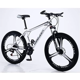 QCLU Mountain Bike QCLU Unisex Mountain Bike, 26 Inch Mountain Bikes, Men's, Women' s MTB, with Adjustable Seat, Double Disc Brakes, Black and White, 3 Wheel Cutters (Size : 27-Speed)