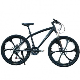 QIANSHION 26IN Carbon Steel Mountain Bike 24 Speed Bicycle Full Suspension MTB (Black)