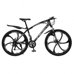 Qinmo Mountain Bike Qinmo 26-inch mountain bike for men and women, 21 / 24 / 27 speed dual disc brakes, high carbon steel frame, spring front fork, 6 cutter wheels (Color : B, Size : 21 speed)