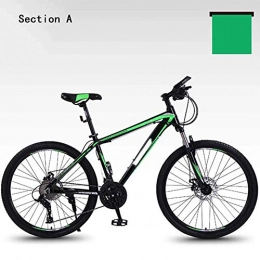 Qinmo Bike Qinmo Adults Mountain Bike, Heavy-Duty Shock-Absorbing Front Fork 26 inch Ultra Light Speed Bicycle Aluminum Alloy Frame 24 / 27 / 30 Speed Double Disc (Color : Green)