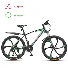 Qinmo Bike Qinmo Bicycle 26" Men's Mountain Bikes, 27 Speed Bicycle, Adult Hardtail Mountain Trail Bike, High-carbon Steel Frame Dual Disc Brake with Adjustable Seat, Size:10 knives, Colour:Blue